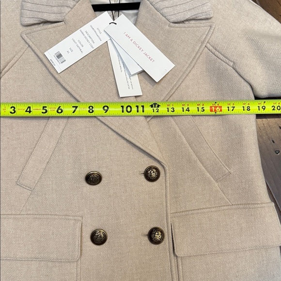 Veronica Beard Cream Peacoat with Ribbed Collar - Picture 4 of 4